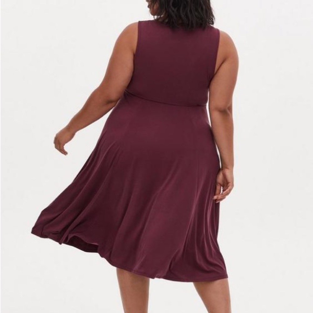 TORRID Wine Studio Cupro Midi Dress Womens Plus Size 3X - Picture 3 of 8
